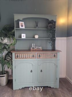 Dresser Display Cabinet Vintage Green Upcycled