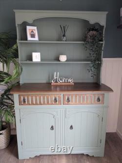 Dresser Display Cabinet Vintage Green Upcycled