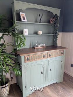 Dresser Display Cabinet Vintage Green Upcycled