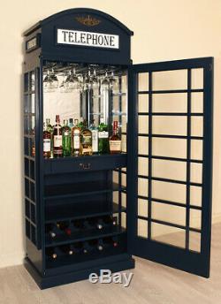 Drinks Cabinet Iconic BT Telephone Box Style Bar in Haigh Blue