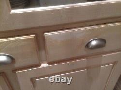 Ducal Limed Pine Small Dresser Cupboard Upper Glass Doors Base Drawers & Doors