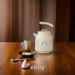 Elegant Cream Retro Kitchen Set Vintage Microwave, Fast Kettle and Large Toaster