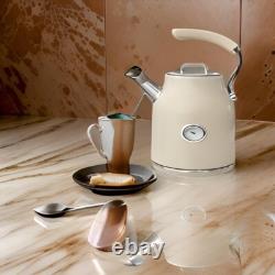 Elegant Cream Retro Kitchen Set Vintage Microwave, Fast Kettle and Large Toaster