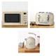 Elegant Cream Retro Kitchen Set Vintage Microwave, Kettle, And Toaster