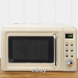 Elegant Cream Retro Kitchen Set Vintage Microwave, Kettle, and Toaster