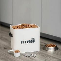 Enamel Coated Pet Food Metal Storage Tin Box Container Puppy Kitten Cat Dog Lid