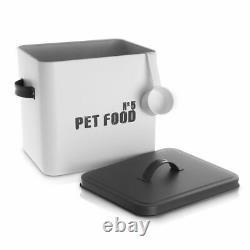 Enamel Coated Pet Food Metal Storage Tin Box Container Puppy Kitten Cat Dog Lid