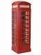 English Phone Box Glass Cabinet Schelf Red Telephone Cabin London Showcase Wood