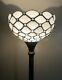 Enjoy Tiffany Style Floor Lamp Crystal Bean White Stained Glass Vintage 66h12w