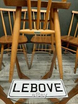 Ercol Chairs x 8 Blonde Vintage Model 391