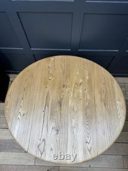 Ercol Elm Drop Leaf Dining Table / Vintage Retro Extending Round Kitchen Table