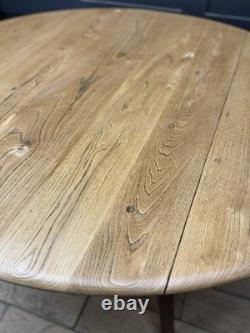 Ercol Elm Drop Leaf Dining Table / Vintage Retro Extending Round Kitchen Table