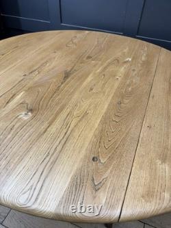 Ercol Elm Drop Leaf Dining Table / Vintage Retro Extending Round Kitchen Table