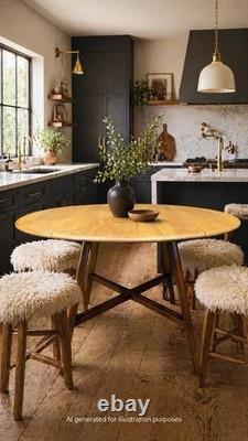Ercol Elm Drop Leaf Dining Table / Vintage Retro Extending Round Kitchen Table