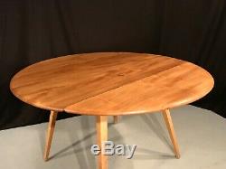Ercol Oval Drop Leaf Dining Table Vintage Retro Classic Cool Kitchen Blonde