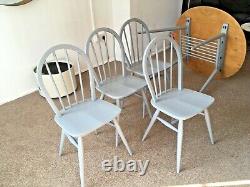 Ercol Oval Elm Breakfast Table rare 396 Model & 4 Dining Chairs Vintage Delivery