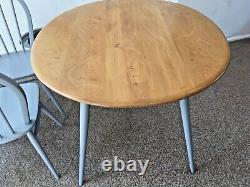 Ercol Oval Elm Breakfast Table rare 396 Model & 4 Dining Chairs Vintage Delivery