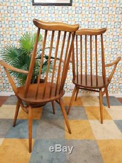 Ercol Vintage Pair Of Goldsmith Carver Chairs Golden Dawn