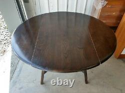 Ercol Vintage Retro Drop Leaf Space Saving Extending Dining Kitchen Table