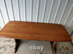 Ercol Vintage Retro Extra Large Wooden Refectory Dining Kitchen Table