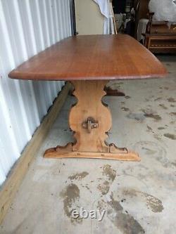 Ercol Vintage Retro Extra Large Wooden Refectory Dining Kitchen Table