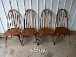 Ercol Vintage Retro Stunning Quaker Windsor 365 Dining Kitchen Chairs X 4
