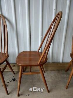 Ercol Vintage Retro Stunning Quaker Windsor 365 Dining Kitchen Chairs X 4