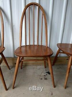 Ercol Vintage Retro Stunning Quaker Windsor 365 Dining Kitchen Chairs X 4