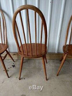 Ercol Vintage Retro Stunning Quaker Windsor 365 Dining Kitchen Chairs X 4