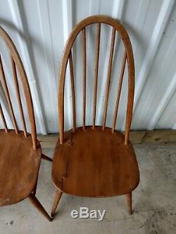 Ercol Vintage Retro Stunning Quaker Windsor 365 Dining Kitchen Chairs X 4