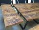 Extending Dining Table Calia Style Vintage Retro Industrial Reclaimed Plank Top