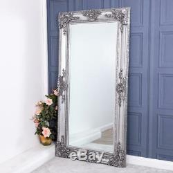 Extra Large Silver Mirror Heavily Ornate Full Length Wall Home 200cm x 100cm