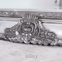 Extra Large Silver Mirror Heavily Ornate Full Length Wall Home 200cm x 100cm