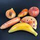 Fab Vintage Polished Stone Marble Fruit Basket Kitsch Retro Kitchen Mid Century