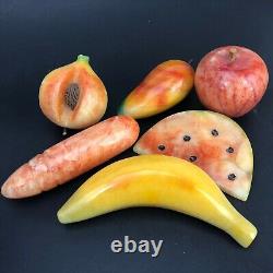 FAB Vintage Polished Stone Marble Fruit Basket Kitsch Retro Kitchen Mid Century