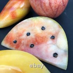 FAB Vintage Polished Stone Marble Fruit Basket Kitsch Retro Kitchen Mid Century