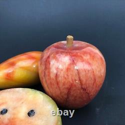 FAB Vintage Polished Stone Marble Fruit Basket Kitsch Retro Kitchen Mid Century