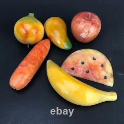 FAB Vintage Polished Stone Marble Fruit Basket Kitsch Retro Kitchen Mid Century