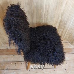 Fab Vintage Retro 1960s Ben Chair Style Kitchen Accent Chair Mongolian Sheepskin