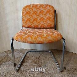 Fab Vintage Retro 1970s Chrome Cesca Style Cantilever Dining Chair Orange