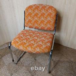 Fab Vintage Retro 1970s Chrome Cesca Style Cantilever Dining Chair Orange