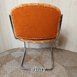 Fab Vintage Retro 1970s Chrome Cesca Style Cantilever Dining Chair Orange