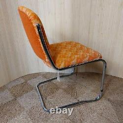 Fab Vintage Retro 1970s Chrome Cesca Style Cantilever Dining Chair Orange