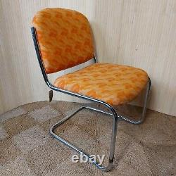 Fab Vintage Retro 1970s Chrome Cesca Style Cantilever Dining Chair Orange