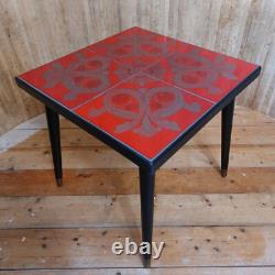 Fab Vintage Retro Mid Century Modern Handmade Small Tiled Table Reclaimed Legs