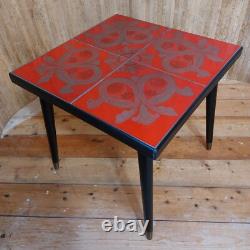 Fab Vintage Retro Mid Century Modern Handmade Small Tiled Table Reclaimed Legs
