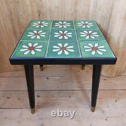 Fab Vintage Retro Mid Century Modern Mexican Talavera Handmade Small Tiled Table