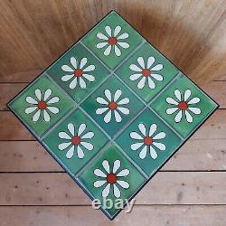 Fab Vintage Retro Mid Century Modern Mexican Talavera Handmade Small Tiled Table