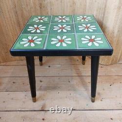 Fab Vintage Retro Mid Century Modern Mexican Talavera Handmade Small Tiled Table