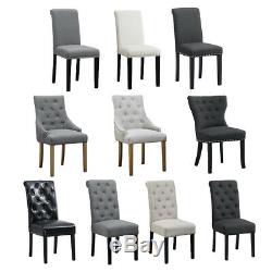 Fabric Dining Chairs Armchair Set Wooden Leg Dining Room Home Kitchen Restaurant